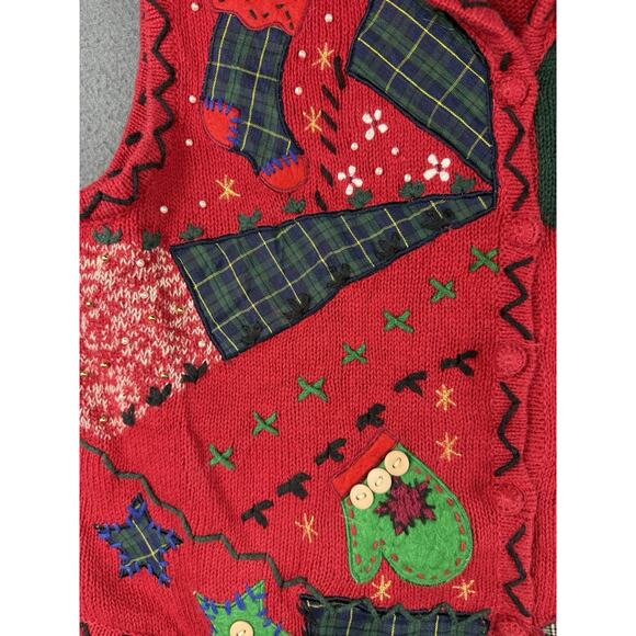 Designers Originals Studio Joy Christmas Sweater Vest M Stockings Whimsical - Picture 5 of 9